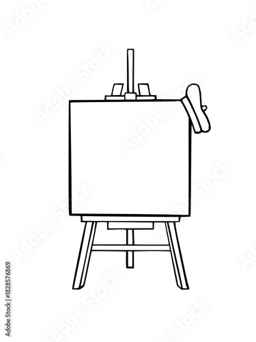 Create your masterpiece with this classic artist's easel, a perfect canvas for creativity and expression in any studio or classroom, originally vector graphics