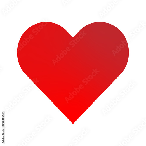 red heart on the transparent background