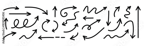 Arrow crayon pastel pencil chalk color line stroke. Sketch chalk pastel color pencil texture line kid fun arrow icon. Hand drawn grunge crayon pencil brush direction elements. Vector illustration