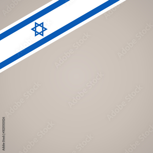 Top left corner ribbon flag of Israel