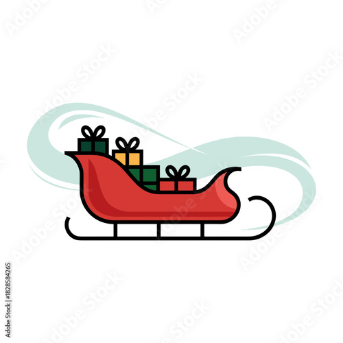 Wallpaper Mural Vector holiday sleigh icon on transparent background Torontodigital.ca