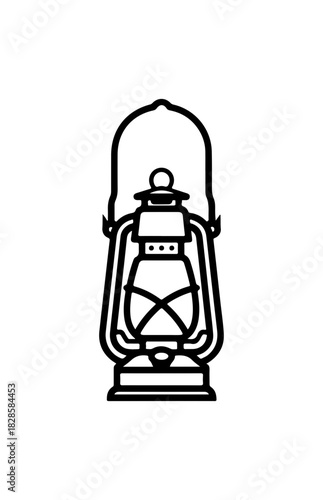 Elegant antique kerosene lamp illustration for vintage charm and nostalgic warmth