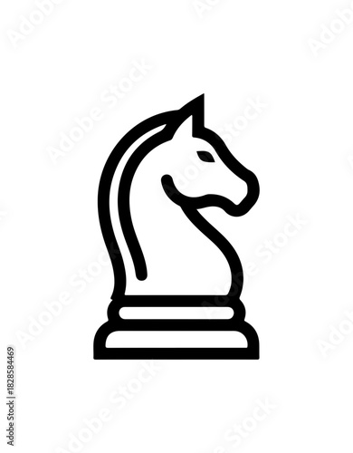 Elegant chess knight symbol for strategy, planning, leadership, and competitive edge
