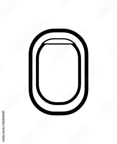 Airplane window icon representing travel, journeys, and global connections graphically