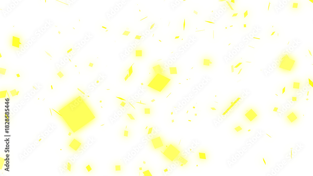 Obraz premium 黄色の紙吹雪の背景素材（透過）