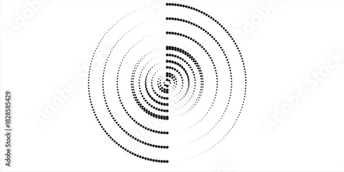 Wireless technology digital radar or echo sonar waves. Transparent illustration modern dot