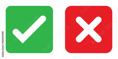 Check mark and cross mark icons