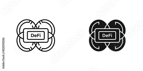 Explore DeFi innovation with this modern symbol for decentralized finance adoption and blockchain technology