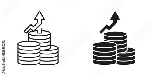 See your financial growth with rising coin stacks, perfect for finance success and investment themes