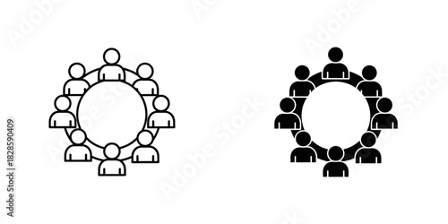 Teamwork circle meeting with diverse people collaborating for creative business solutions together