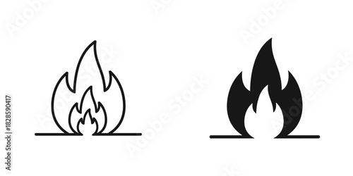 Ignite your designs with simple, modern fire icons perfect for logos, websites, and branding projects