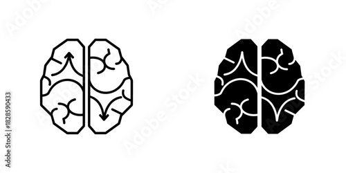 Unlock your potential with brain power and creative thinking using these brain graphic icons