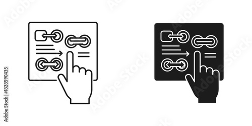 Intuitive user interface icons for modern apps and websites featuring a hand interacting with the screen