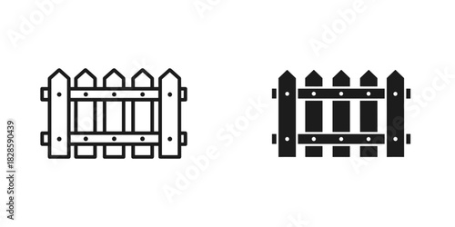 Classic picket fence icon set, perfect for creating rustic charm and country style designs today