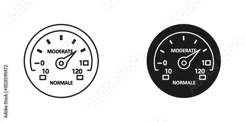 Check your speed and stay in the moderate zone, with a cool speedometer icon design for web and print