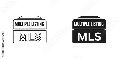 Find your dream home with MLS multiple listing service real estate listings, simplified icon for property search