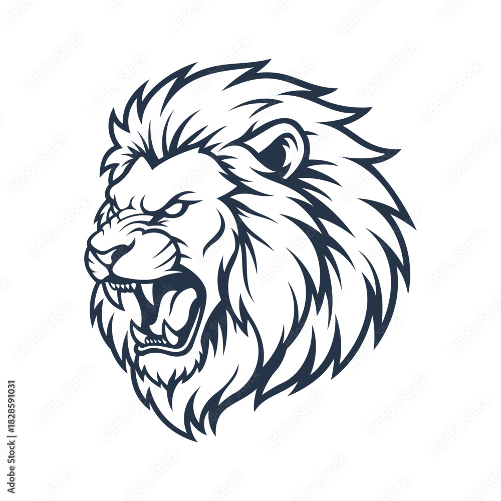 Fototapeta premium lion mascot logo vector design template modern style