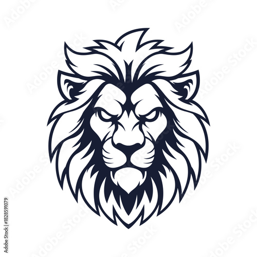 lion mascot logo vector design template modern style