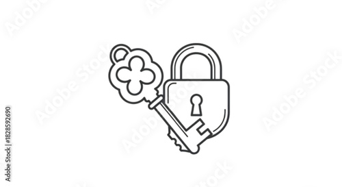 Secure access with a classic padlock and ornate key, symbolizing protection and solutions.