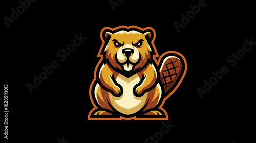 Mascot Beaver Cartoon in Vector Graphic, Woodcutter Theme for Logo Design and Branding