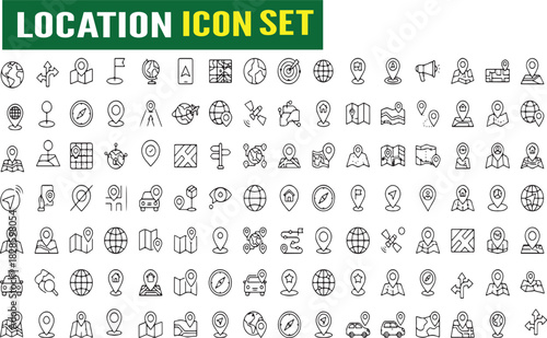 Map Location and GPS Navigation Vector Icons Direction and Route Finder Icon Collection gps, pin, icon, vector, route, direction, destination, marker, pointer,