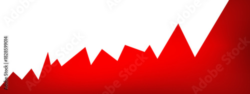 red and white flags, red and white lines, abstract red background, red line graph, Transparent stock market chart showing business growth, rising trends, financial performance, investment progress, 