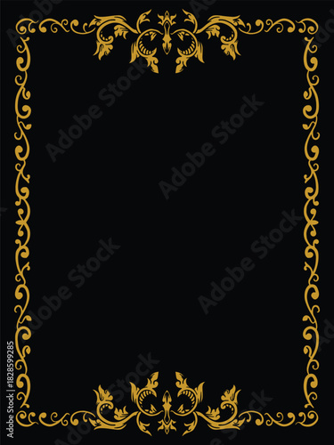 Antique Gold Filigree Border Design