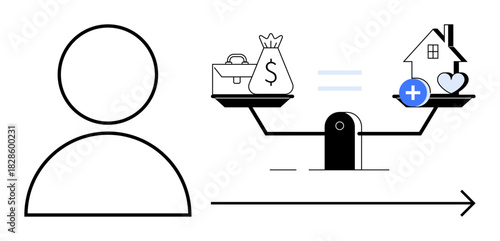 Financial decision-making concept. Balancing personal finance involves weighing savings, investments, and home needs. Financial stability supports responsible budgeting, housing, and future