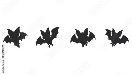 Spooky bats silhouettes for Halloween decorations and holiday designs