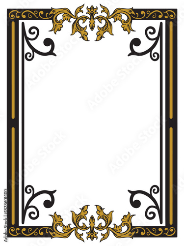 Luxury Filigree Frame With Golden Swirls