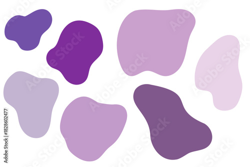 Abstract Organic Shape Set in purple Tones