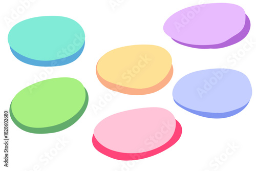 Abstract Organic Shape Set in Pastel Colors