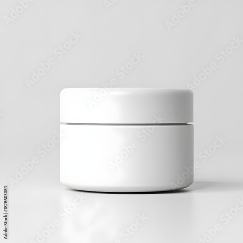 White cosmetic cream jar isolated on white background for beauty product mockup template