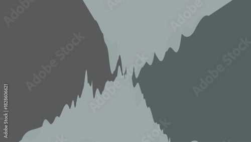 Vector mountain landscape illustration with snow covered peaks and nature themed design