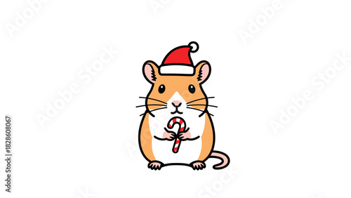 Festive Shark with Santa Hat Illustration Cute Cartoon Character for Holiday Themes and Cheerful Designs