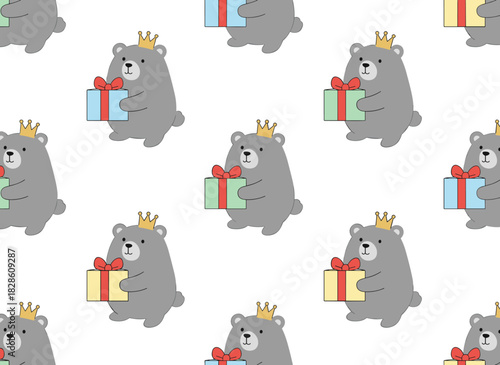 A seamless pattern featuring a pair of cuddling, eye‑closed lemurs against a white backdrop, surrounded by cartoonish exotic animals in love, rendered in vibrant colors for fabric prints and wrapping