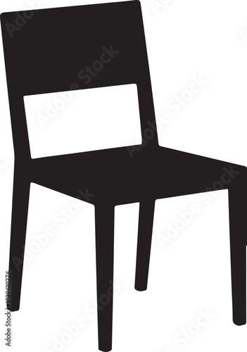 Modern black silhouette chair isolated on a white background