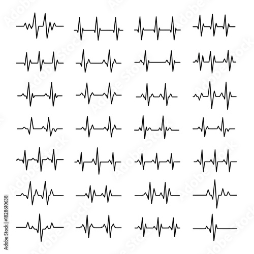 Heartbeat pulse rhythm medical vector illustration.