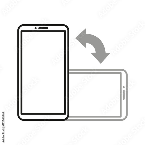 Smartphone rotation icon. Screen orientation symbol. Mobile display Vector. Device rotate illustration.