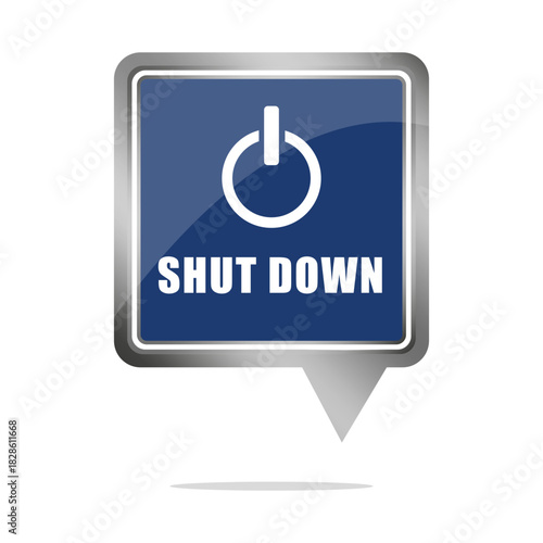 Shut down button. Power off symbol. System close Vector. Restart reboot control.
