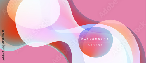 Abstract fluid shapes, pinks, oranges, blues blend. Modern design element, background texture for digital projects. Smooth gradients create visual interest.