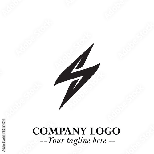 Sleek Electrical Logo Symbol on a Clean White Background for Modern Branding Design Elements Art