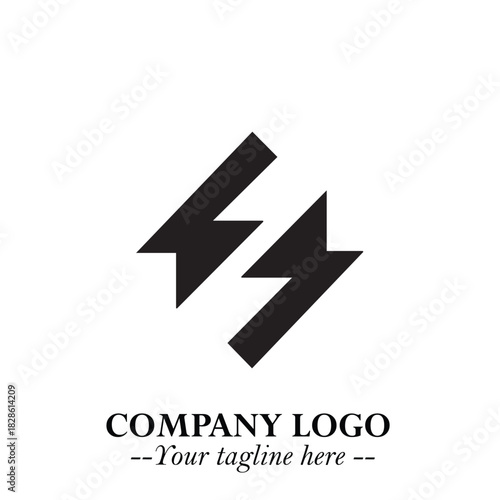 Sleek Electrical Logo Symbol on a Clean White Background for Modern Branding Design Elements Art