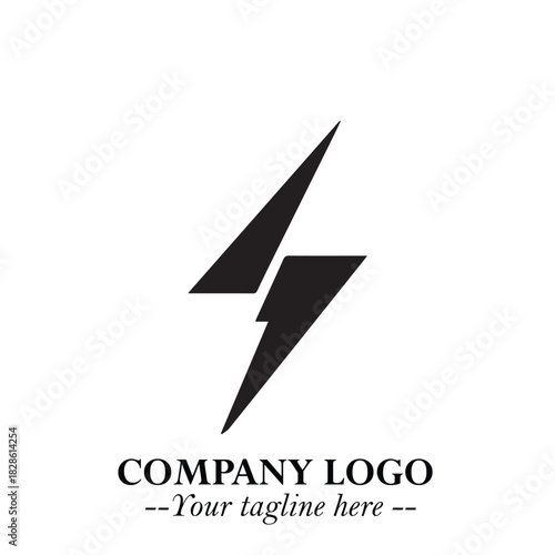 Sleek Electrical Logo Symbol on a Clean White Background for Modern Branding Design Elements Art