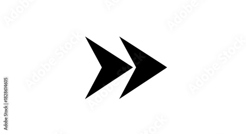 Two black arrows pointing to the right, indicating forward or next, isolated on a white background.