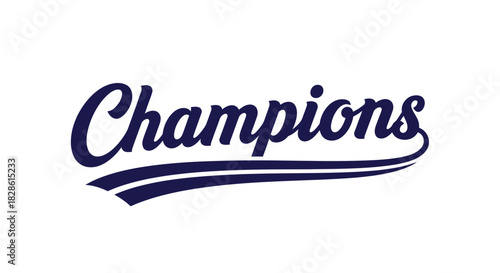The word "Champions" is written in a stylized, cursive font.