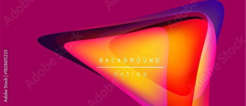 Abstract vibrant design. Smooth gradients blend purple, orange, yellow hues. Text reads background design within central shape. Modern aesthetic.