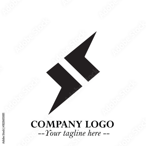 Sleek Electrical Logo Symbol on a Clean White Background for Modern Branding Design Elements Art