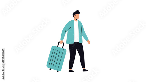 Person with a suitcase walking, symbolizing travel and adventure