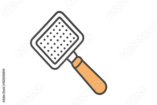 Slicker brush tool for pet grooming removing loose fur and tangles from dogs and cats